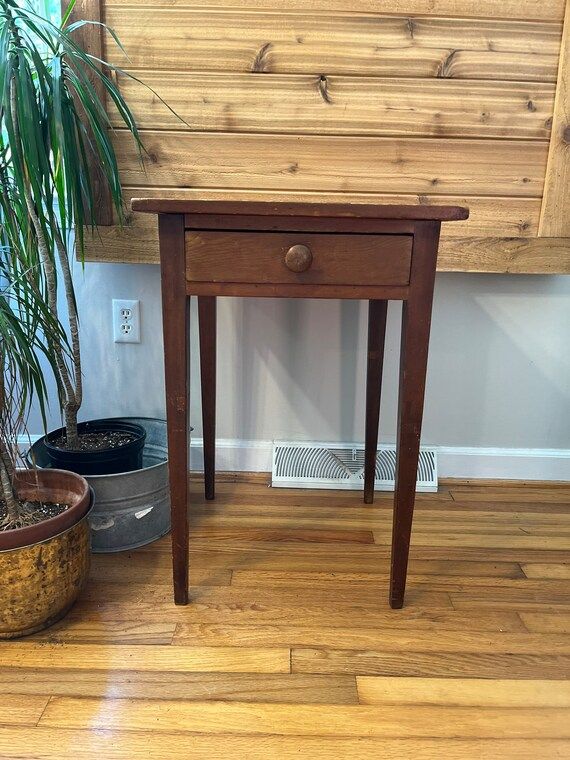 Vintage Antique One Drawer Wood Stand Side Table Primitive | Etsy (US)