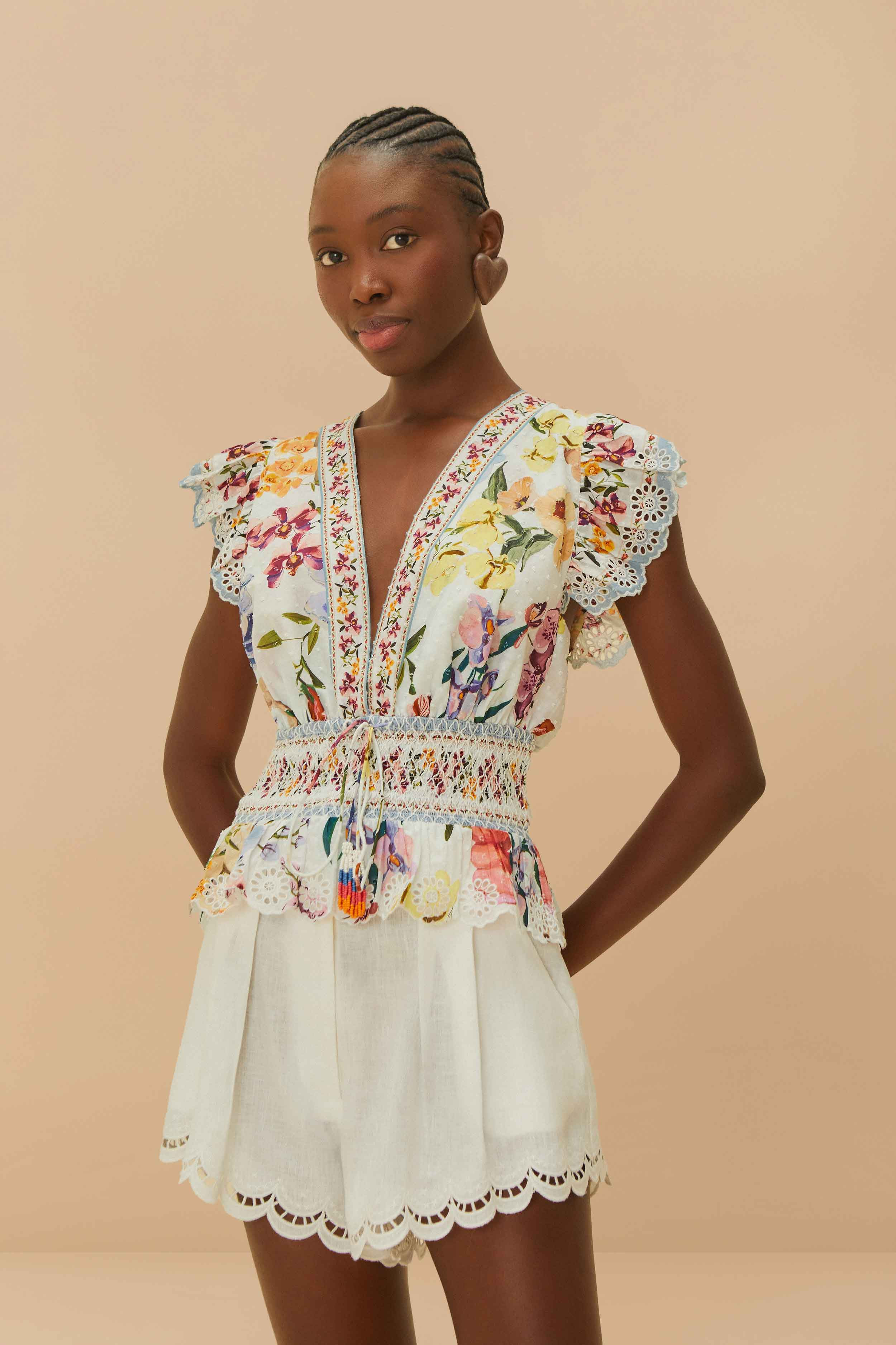 Off-White Richelieu Euroflax™ Premium Linen Shorts | FarmRio (US)