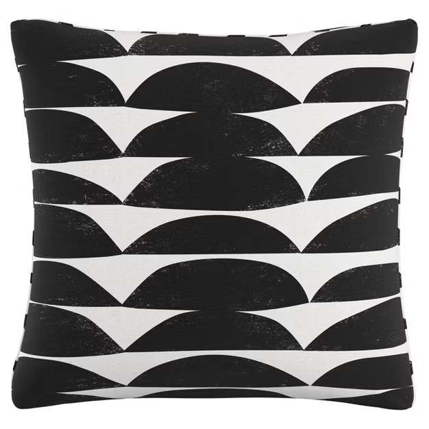 Black/White Halfmoon Throw Pillow (20"x20") - Skyline Furniture | Target