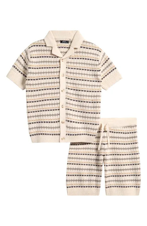 NEXT Kids' Knit Shirt & Shorts Set in Neutral at Nordstrom, Size 4-5Y | Nordstrom