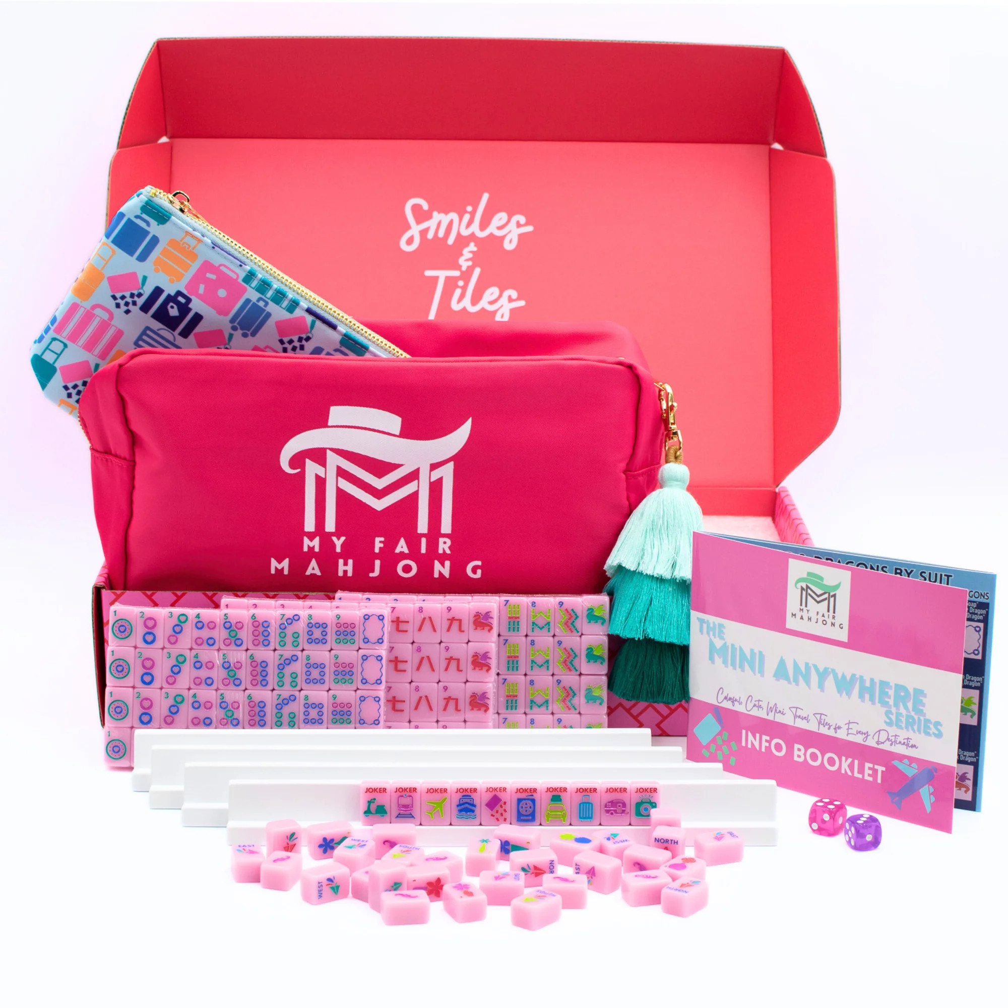 My Fair Mahjong - MINI TRAVEL MAHJONG  |  Mini Anywhere Series  |  Pink | Jones & Daughters