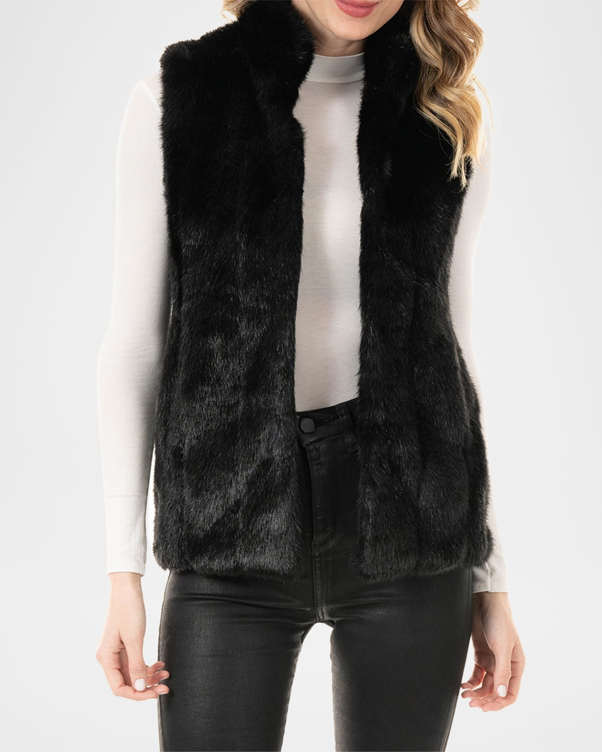 Signature Faux-Fur Vest - Inclusive Sizing | Neiman Marcus