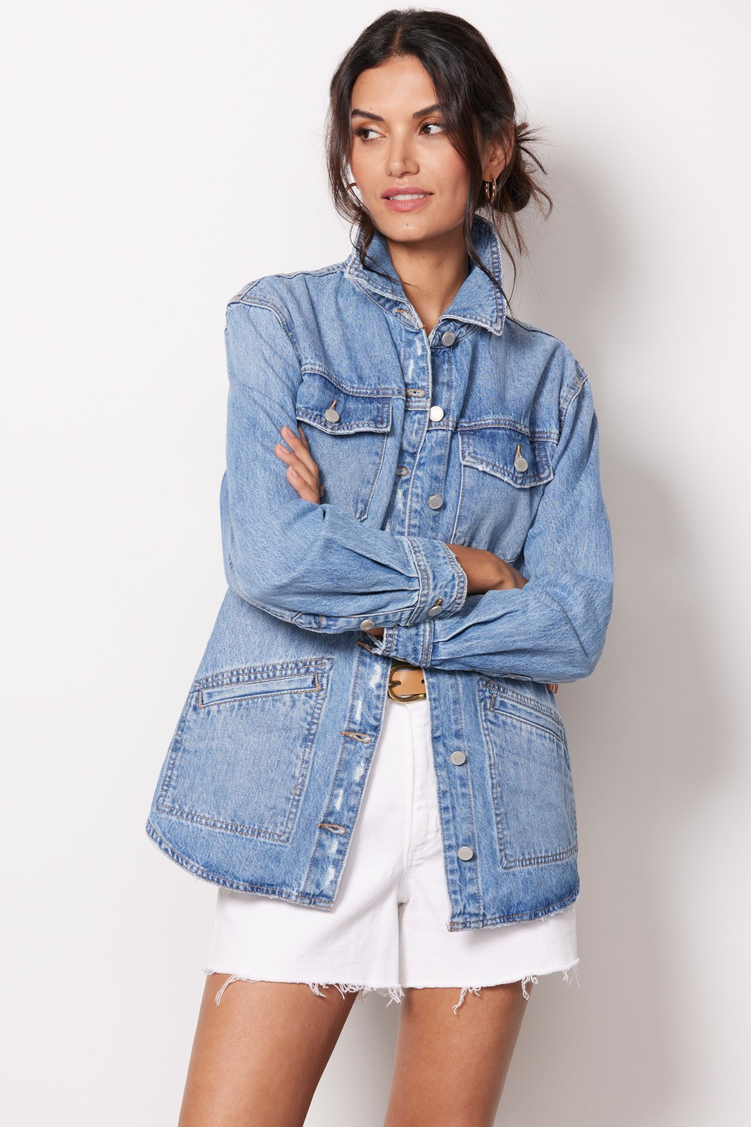 BLANKNYC Hours Later Denim Shacket | EVEREVE | Evereve