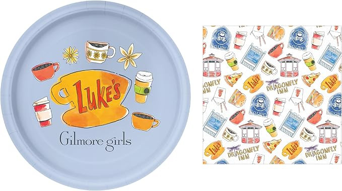 Silver Buffalo Gilmore Girls Paper Napkin and Plate Party Pack, 32 Count | Amazon (US)