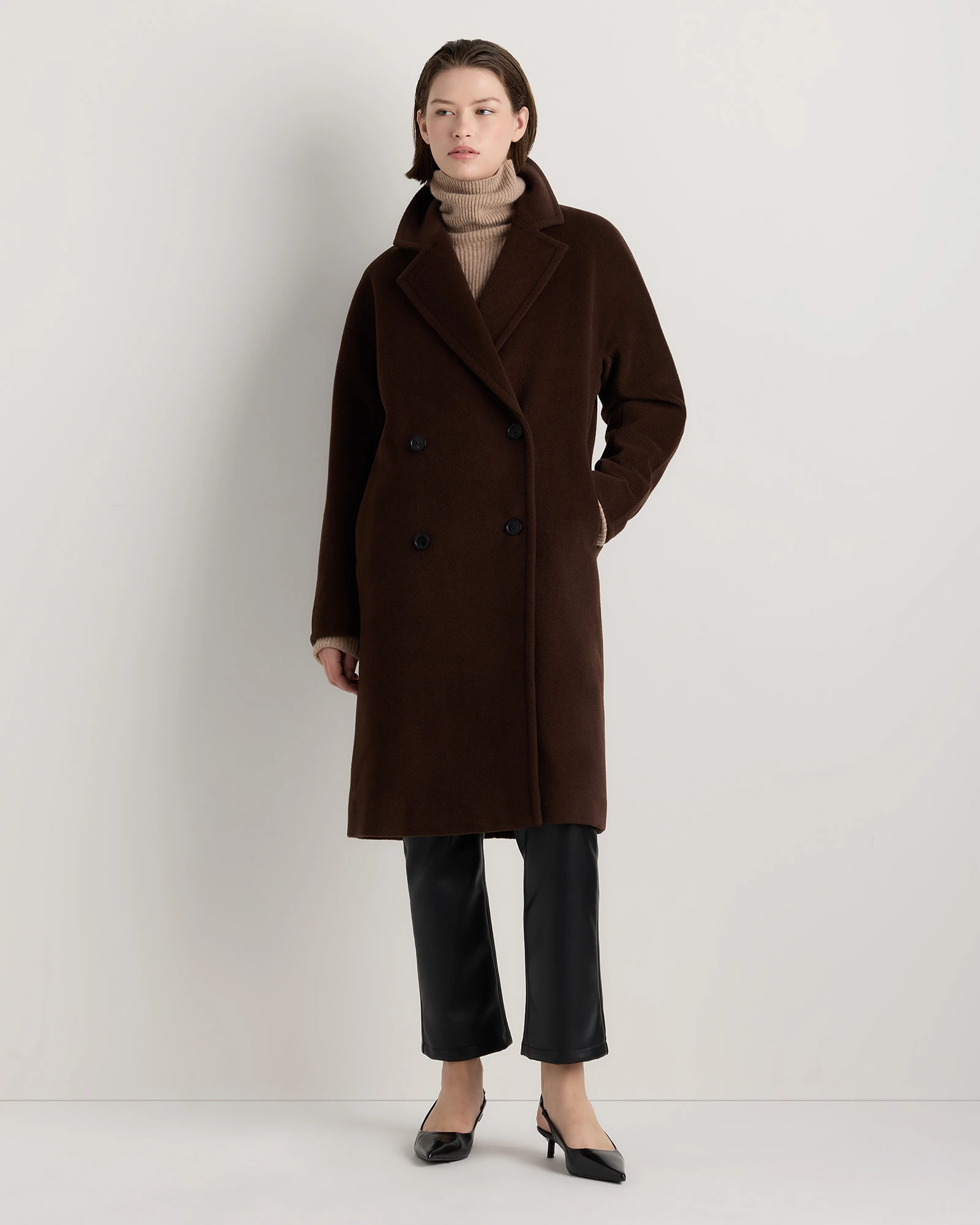 Wool Cashmere Double-Breasted Slouch Coat | Quince