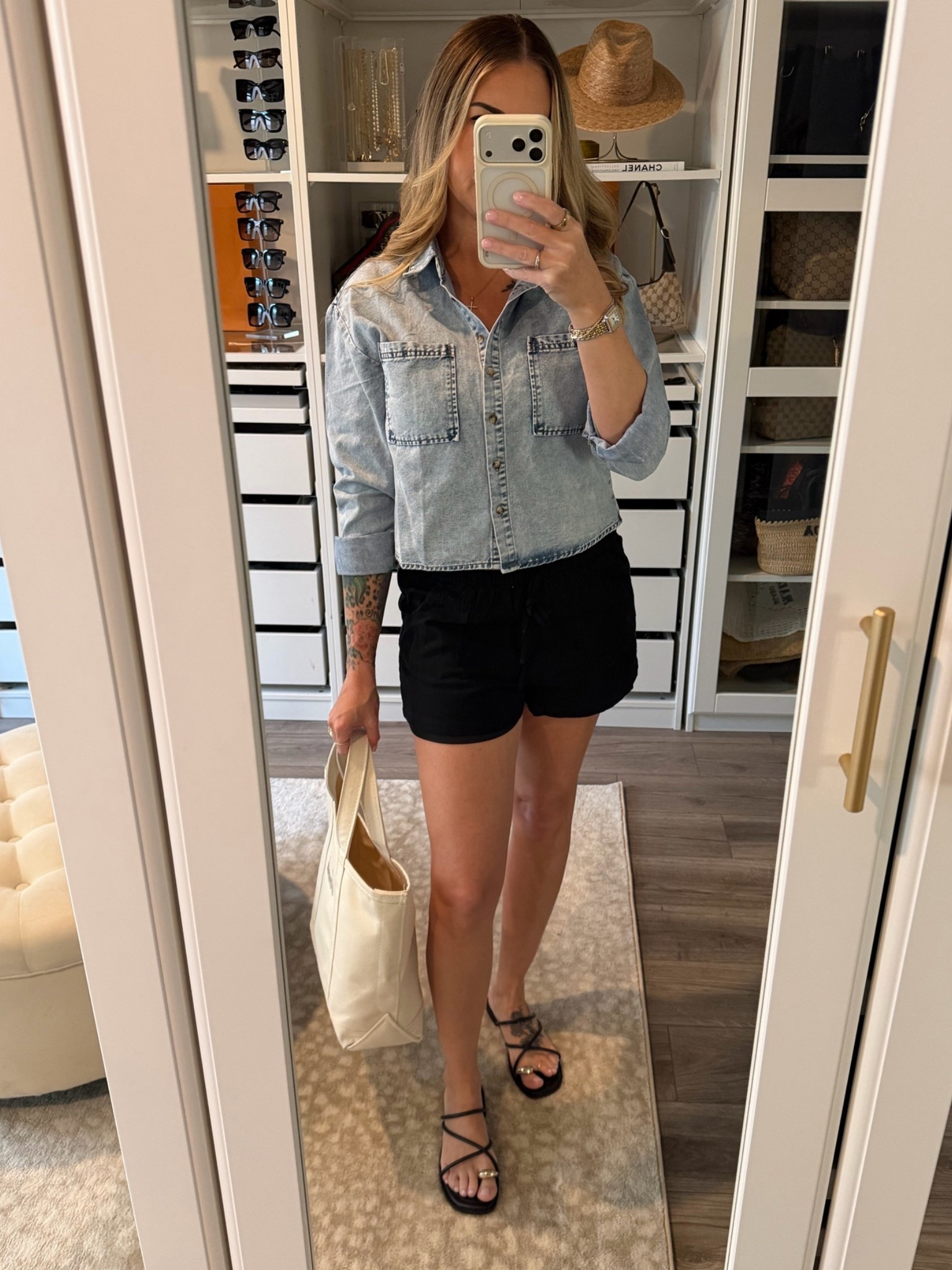 Found a cropped denim shirt from Amazon and it’s literal perfection. Wearing size small and size small in my favorite linen shorts! 👏🏻

#LTKootd #LTKgrwm #LTKmomlife