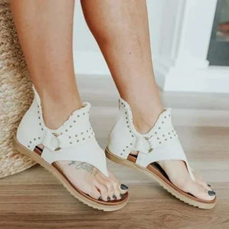 Zpanxa Womens Sandals New Large Size Casual Flip Flops Flat Beach Flip Flops Women Sandals Wedge San | Walmart (US)