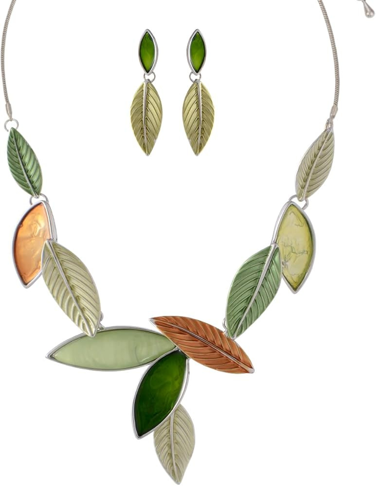 Vintage Chunky Statement Jewelry Set Retro Leaf Floral Geometric Bohemian Boho Bib Necklace Earri... | Amazon (US)