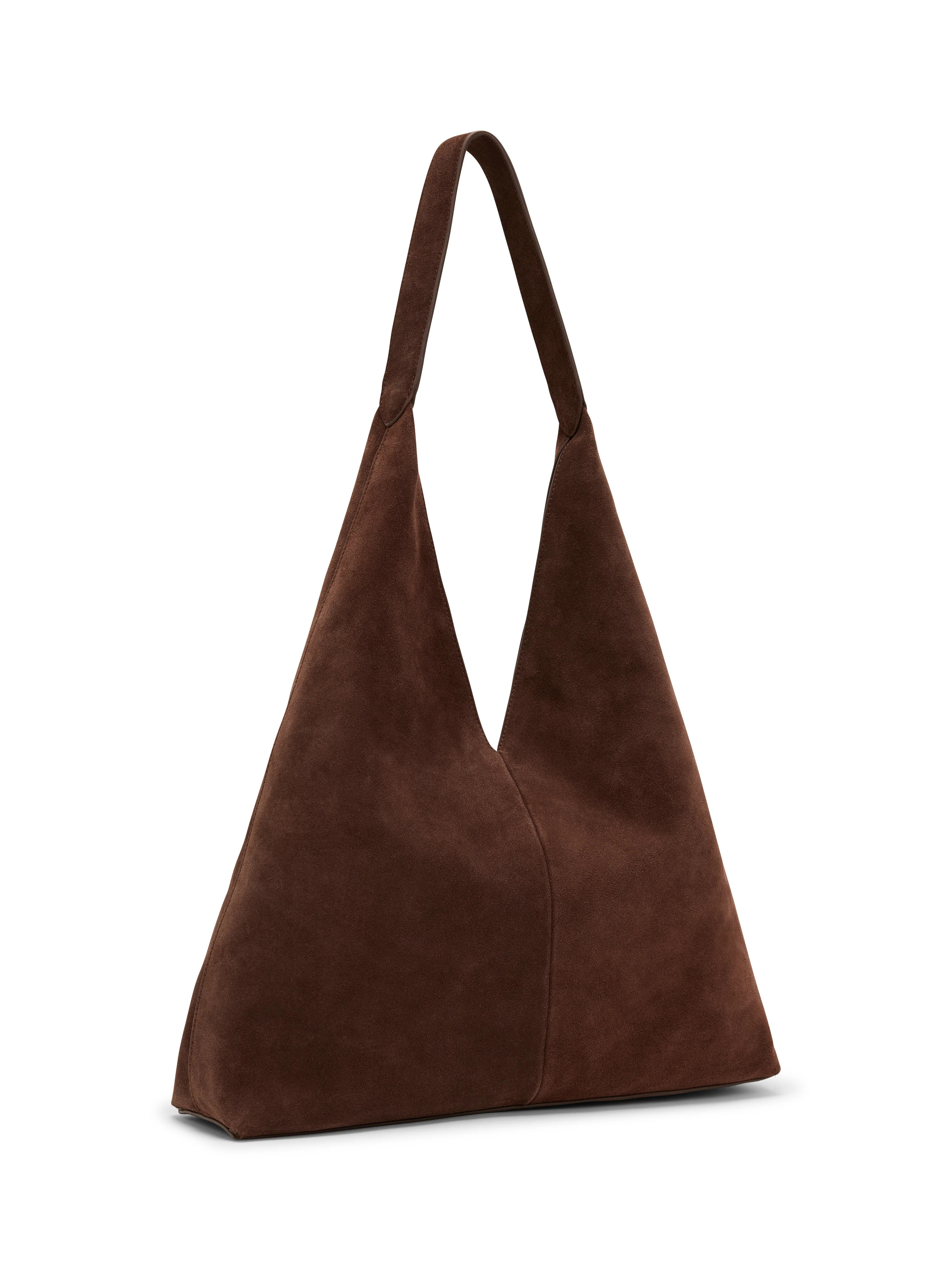 Chocolate Brown Suede Slouch Bag | Nobody's Child