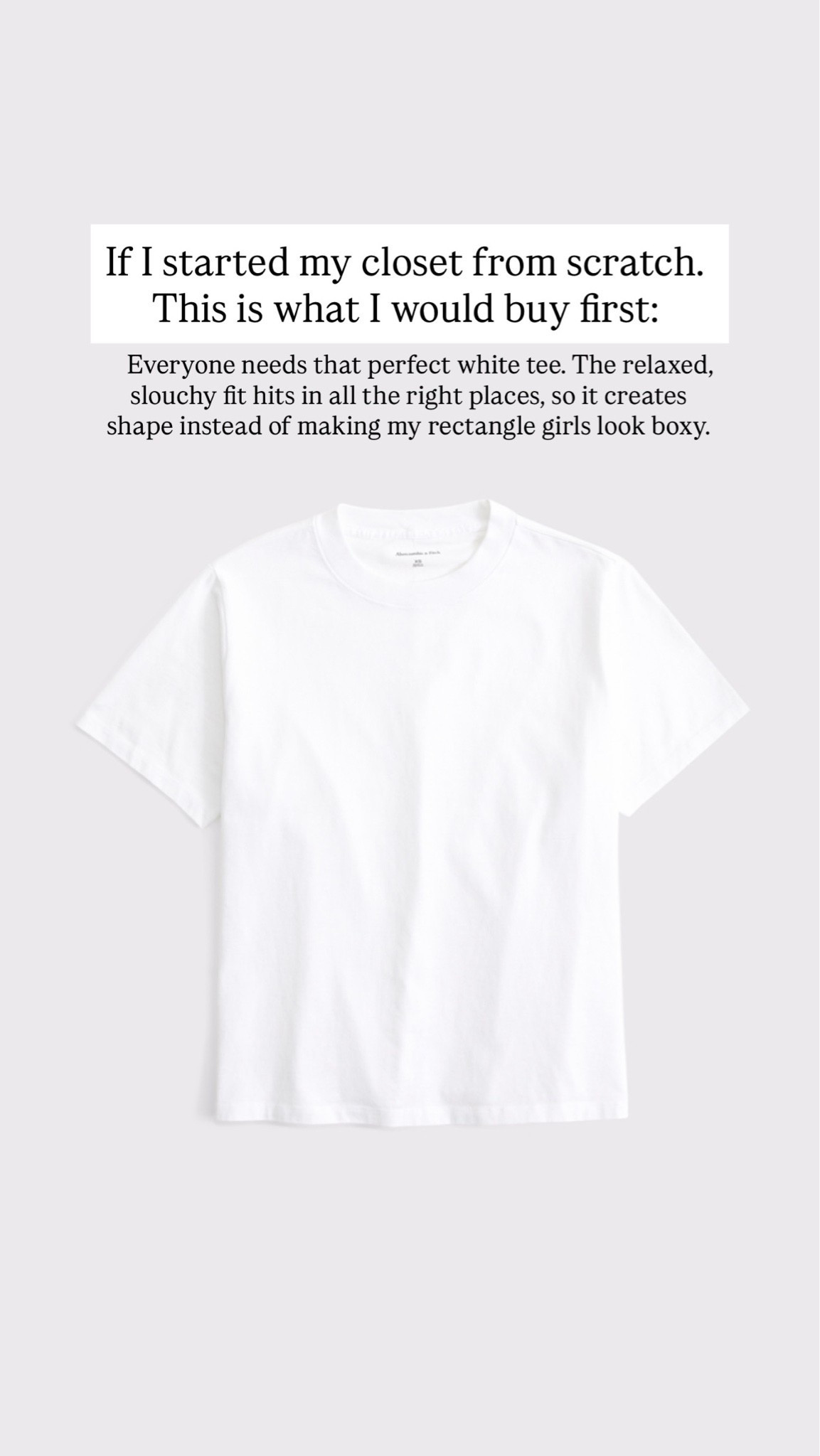 The perfect basic white tee - perfect for rectangle body types who want to stay away from boxy shirts