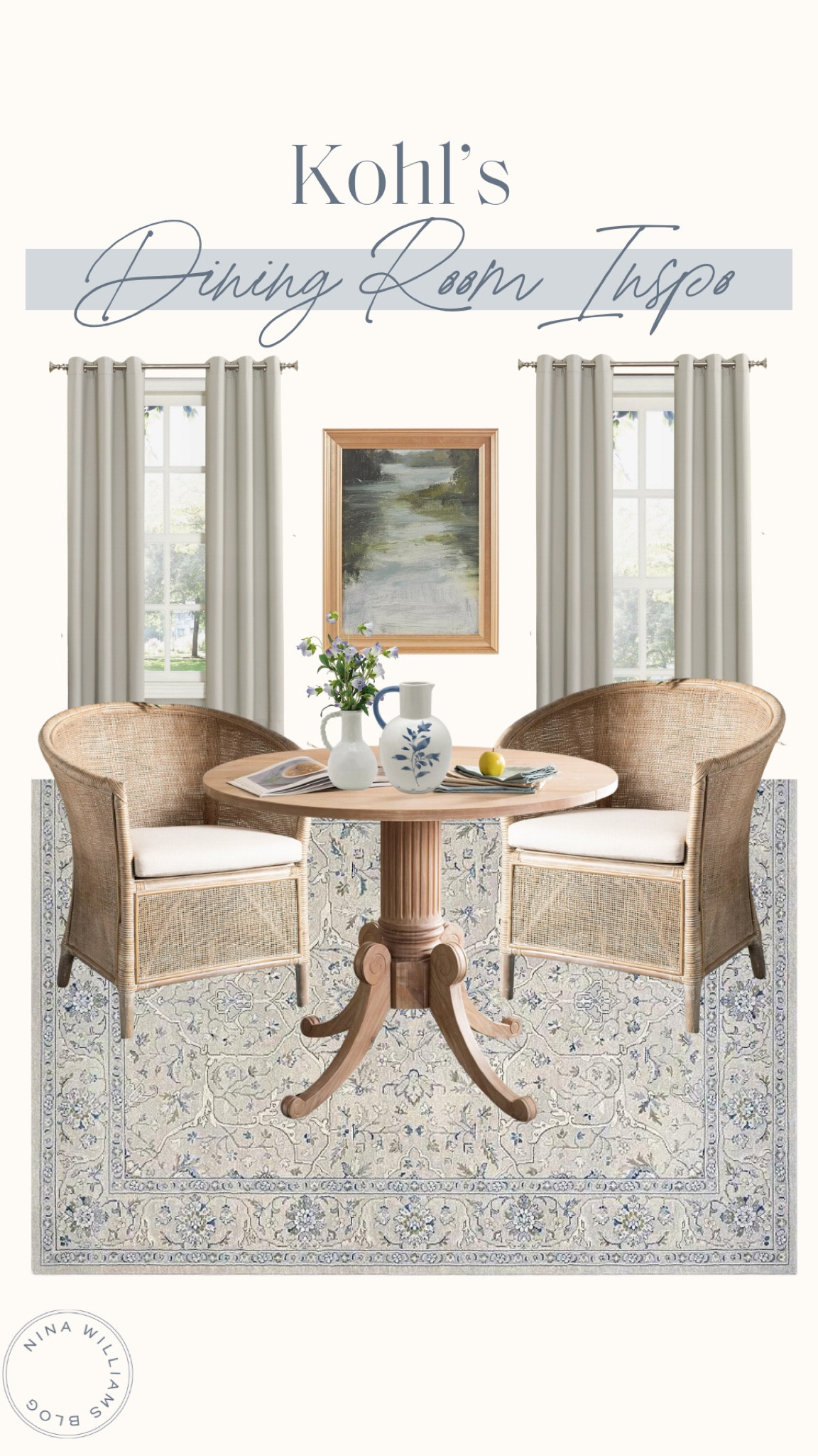 Kohl’s Dining Room Inspo! Summer home decor - rattan dining chairs - dining table 

#LTKStyleTip #LTKHome #LTKSeasonal