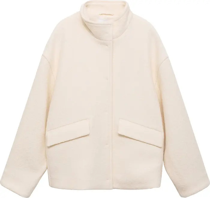 High Collar Wool Blend Jacket | Nordstrom