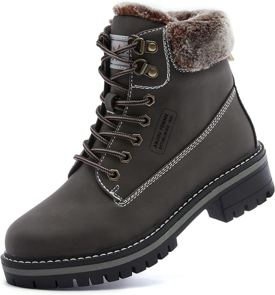 ANJOUFEMME Women Hiking Snow Winter Boots | Amazon (US)