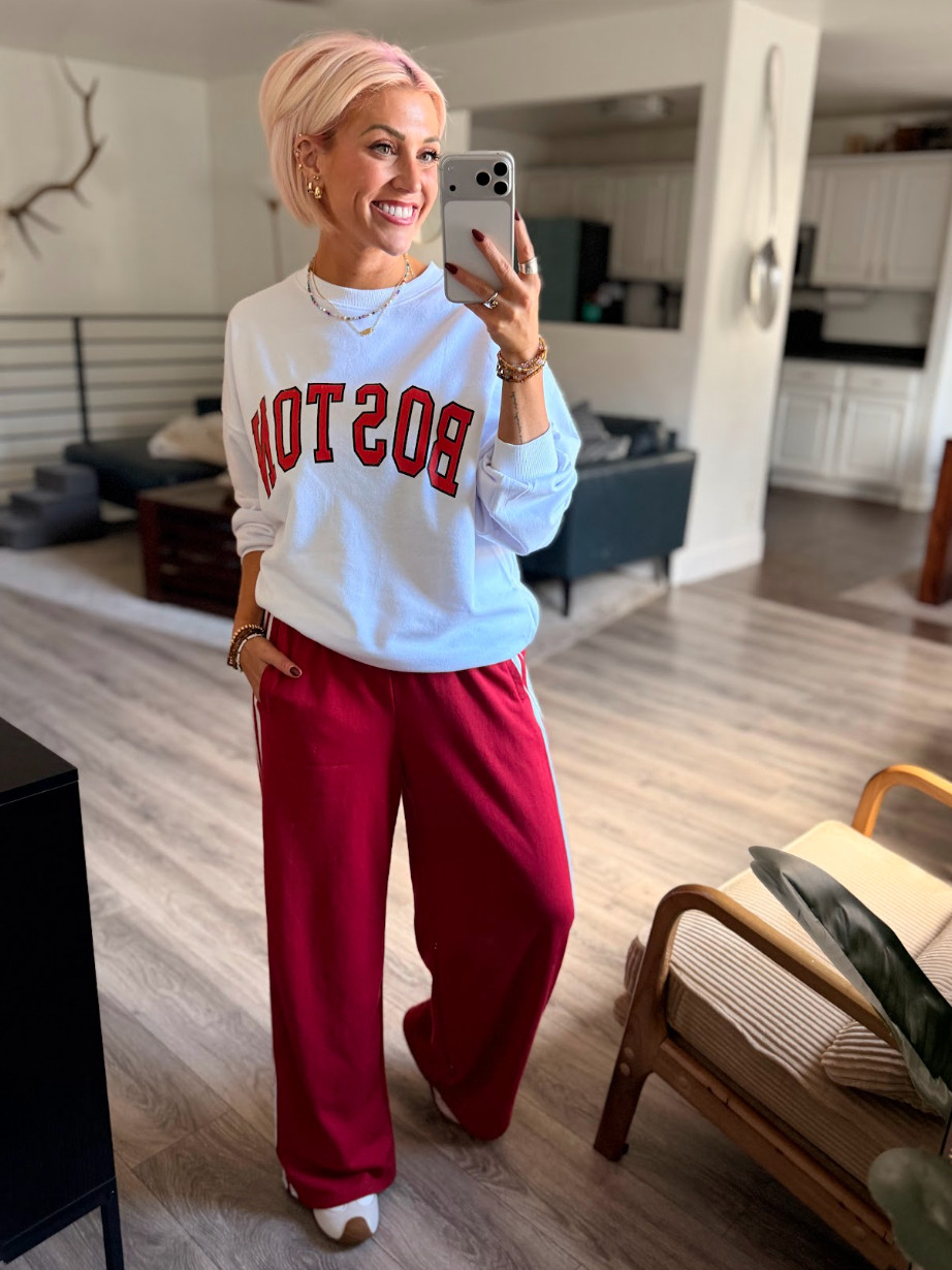 Feeling relaxed in this comfy set! Sweatshirt: Medium // Pants: Medium // Shoes: TTS 

 #LTKootd #LTKSaleAlert