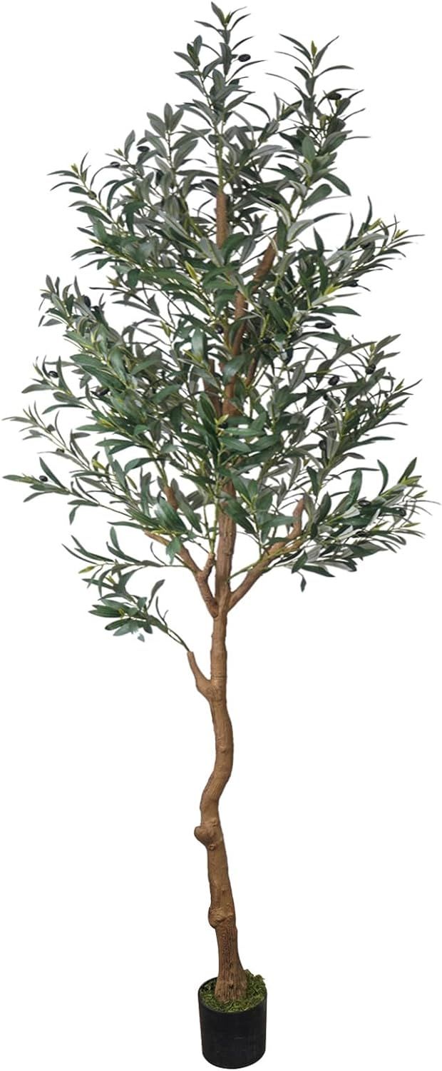 8FT (95'') Tall Artificial Olive Tree for Home Decor Indoor with Pot, Fake House Plants Home Deco... | Amazon (US)