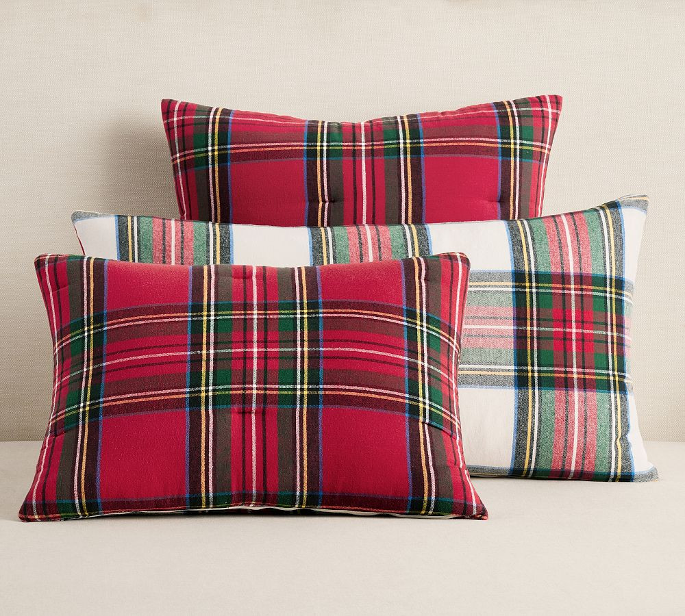 Stewart Plaid Flannel Reversible Comforter Sham | Pottery Barn (US)