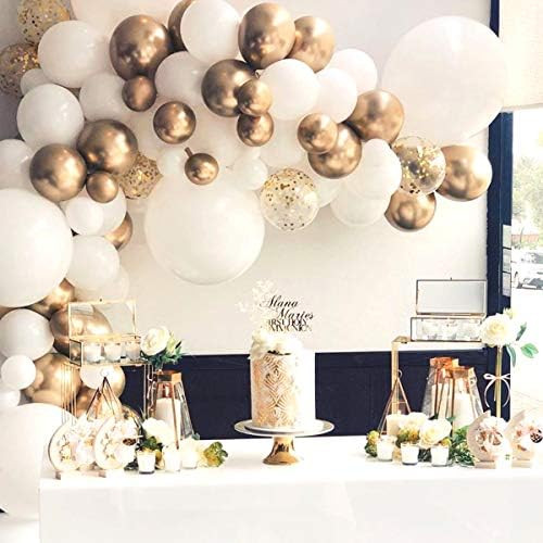 Futureferry Balloon Garland Arch Kit-116 Pcs White and Gold Balloons-Wedding Birthday Bachelorett... | Amazon (US)