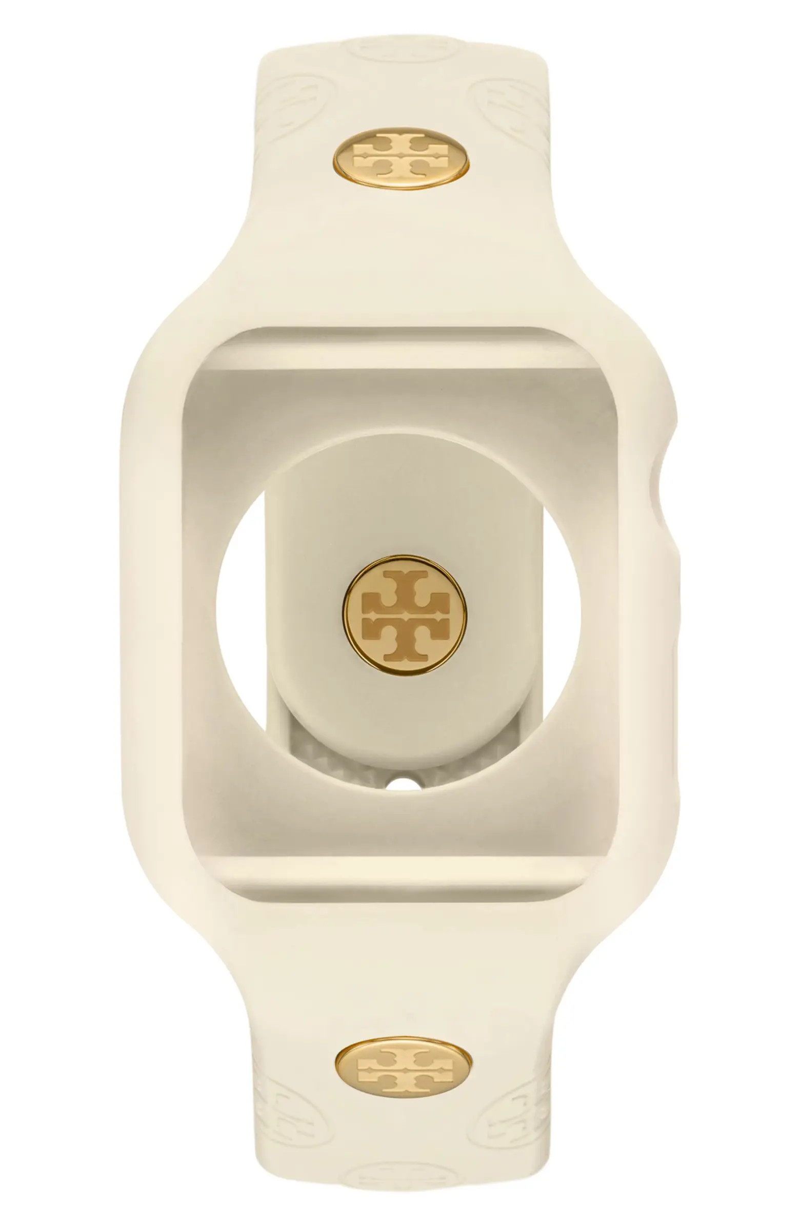 Tory Burch The T Monogram Silicone 20mm Apple Watch® Watchband, 41mm | Nordstrom | Nordstrom