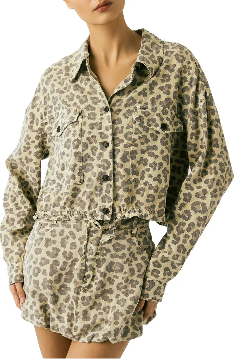 Boxy Leopard Print Button-Up Shirt | Nordstrom Rack