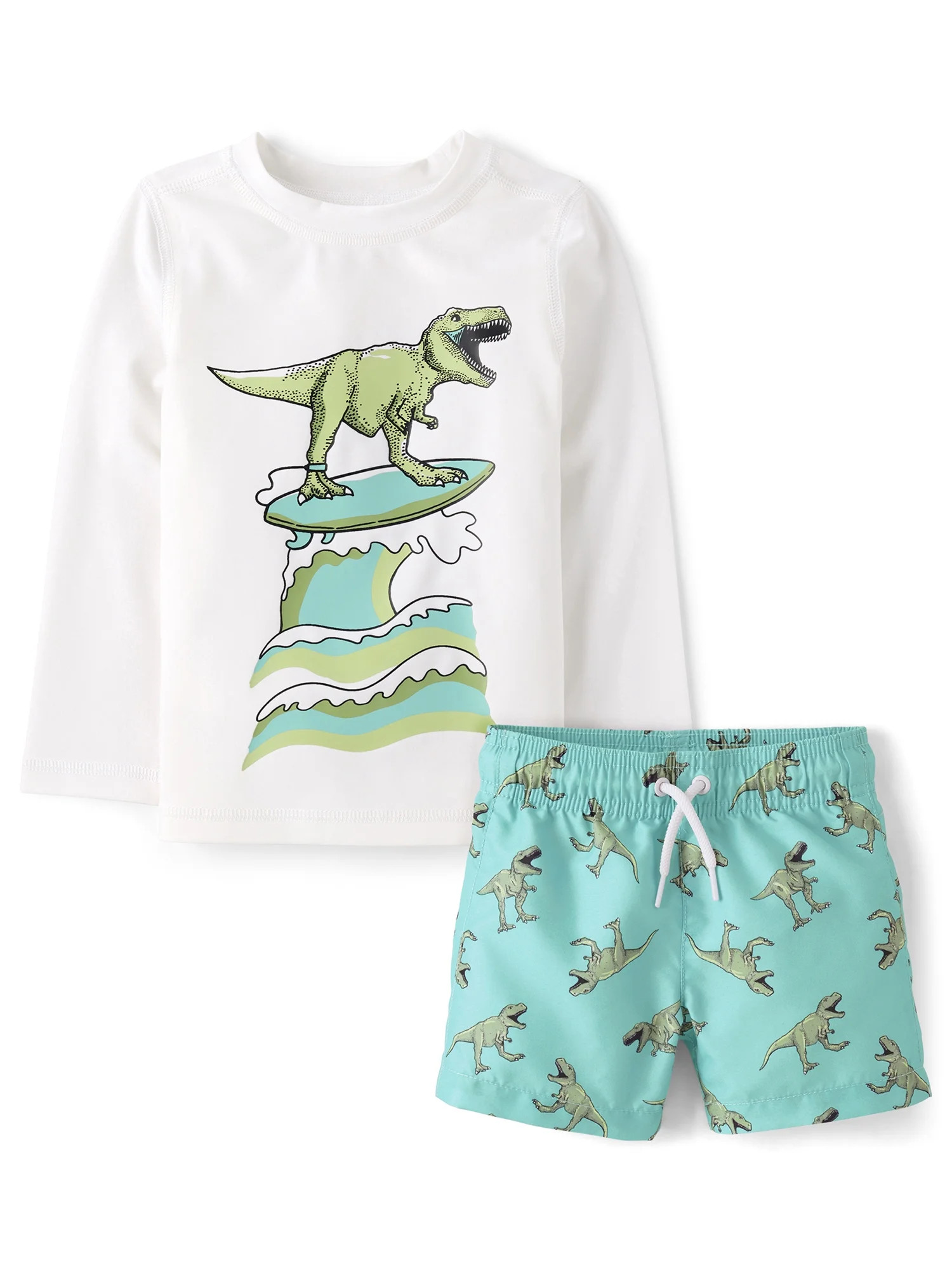 The Children's Place Baby & Toddler Boys Long Sleeve Swimsuit Set, 2-Piece, Sizes 6M-5T | Walmart (US)