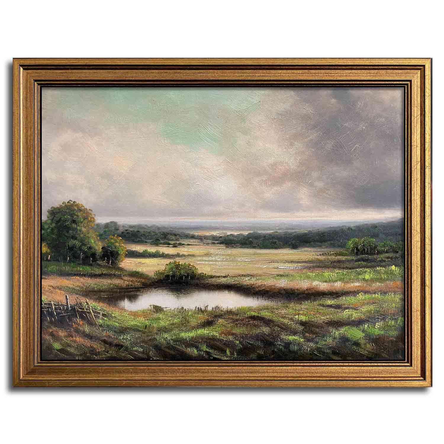 Gold Framed Vintage Wall Art Classical French Landscape Mountain Painting for Living Room Farmhou... | Amazon (US)