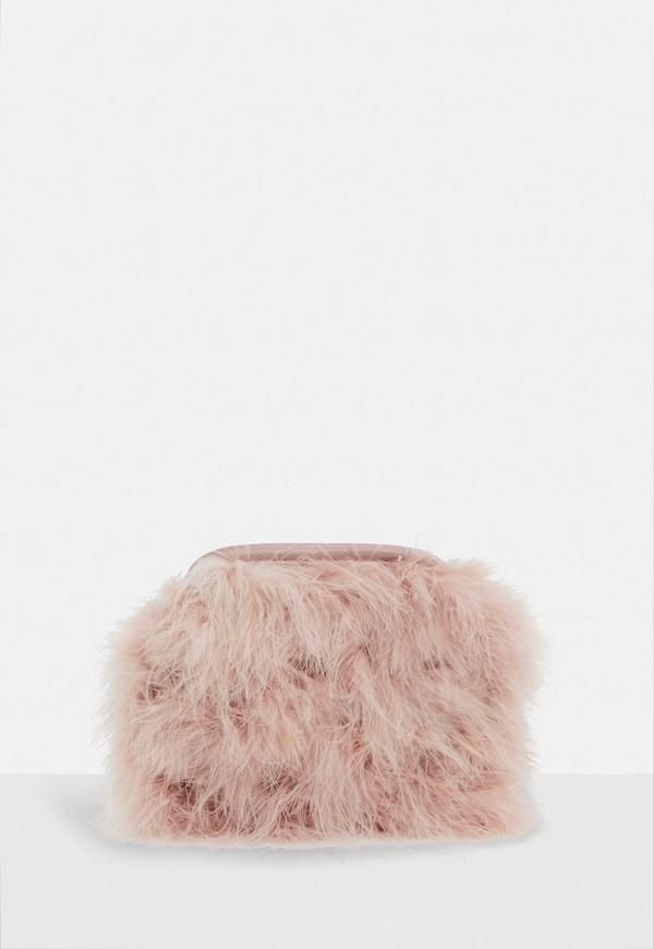 Blush Round Feather Clutch Bag | Missguided (US & CA)