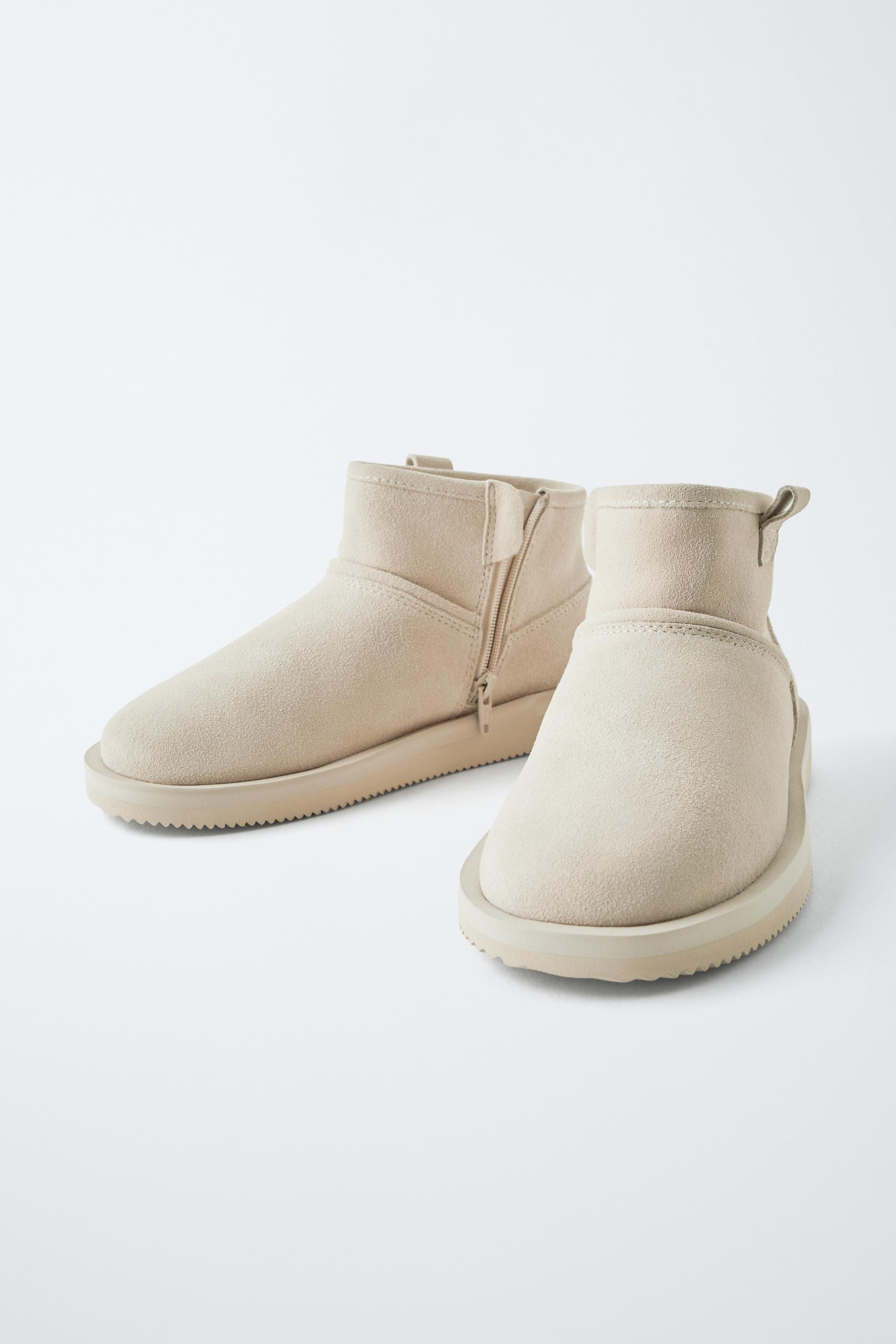 LINED LEATHER ANKLE BOOTS | Zara US