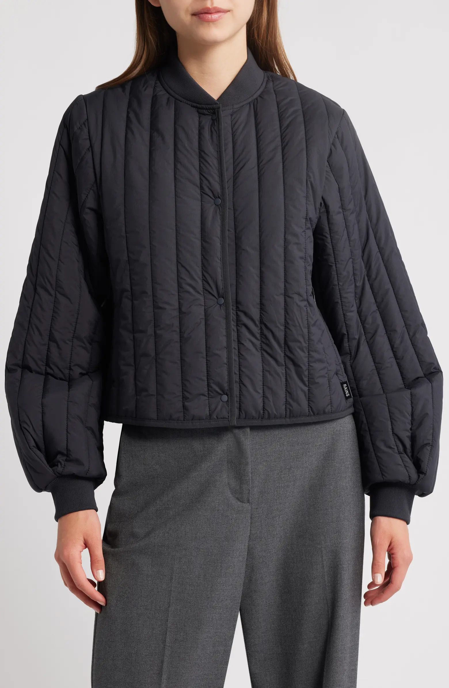 Rains Banja Water Resistant Channel Quilted Bomber Jacket | Nordstrom | Nordstrom