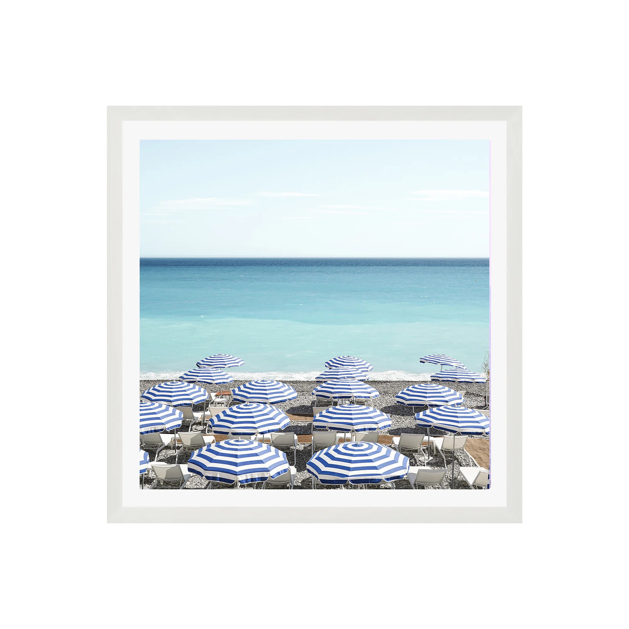 Blue Beach Umbrellas Photo by Henrike Schenk | Birch Lane