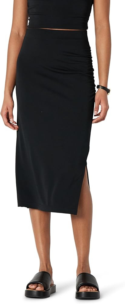 Amazon Essentials Women's Slim-Fit Ruched Matte Jersey Midi Skirt | Amazon (US)