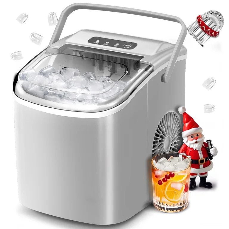 KISSAIR Countertop Ice Maker, Portable Ice Machine with Self-Cleaning, 26Lbs/24H, 9 Ice Cubes Rea... | Walmart (US)