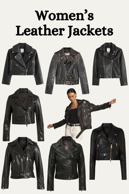 So many great leather jacket options - the Golden Goose one is my favorite! 🥰 #leatherjacket #goldengoose #leather #womensjackets 
