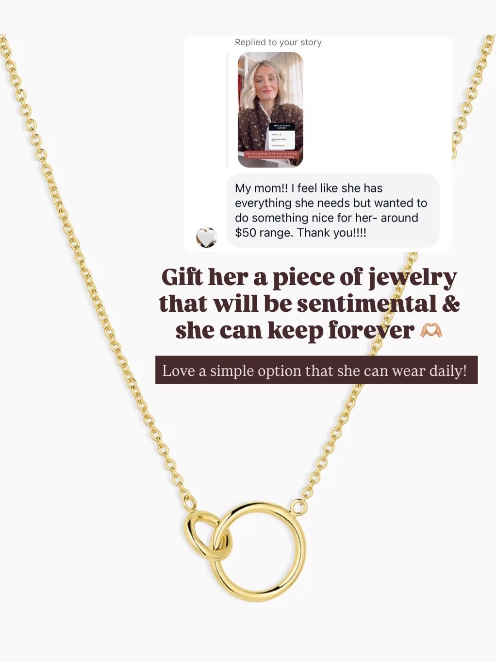 A piece of jewelry is a great gift for any woman! This gold necklace would make a sentimental gift for her!

Loverly Grey, gift guide, gift ideas, gold necklace, gold jewelry 

#LTKGiftGuide #LTKHoliday