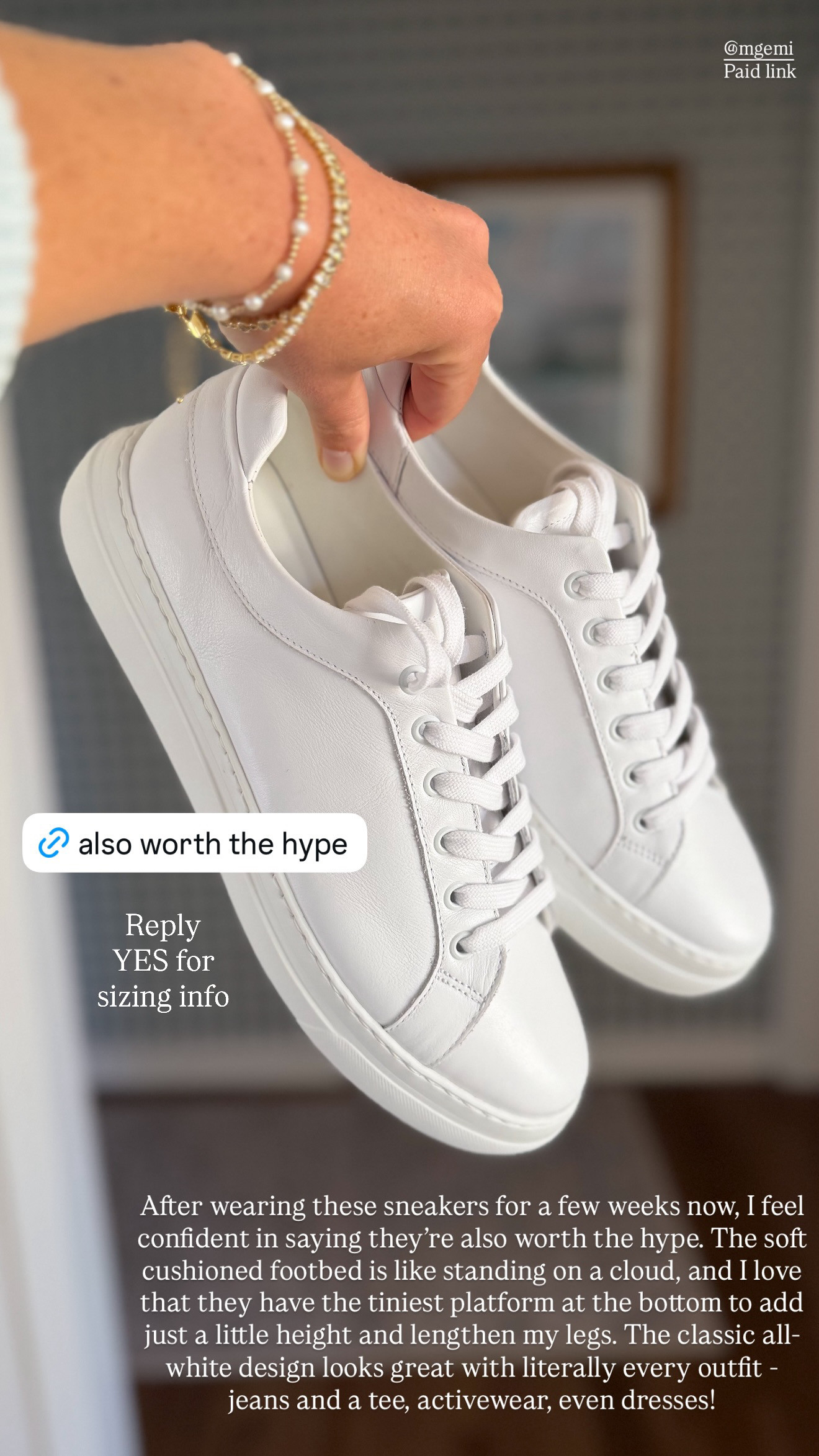 I've been wearing these sneakers for a few weeks and I can confirm they are worth the hype! They're a perfect white sneaker that go with everything. 

sneakers, casual style, mom style 

 #LTKootd #LTKmomlife #LTKActive