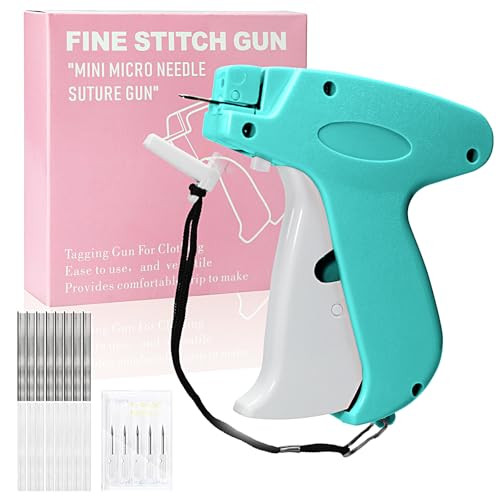 Stitch Gun for Clothes， Handheld Stitch Gun Quick Clothing Fixer，Sewing Kit Includes 1,000 Black Fasteners & 1,000 White Fasteners & 6 Needles，Tagging Gun(Blue) | Amazon (US)