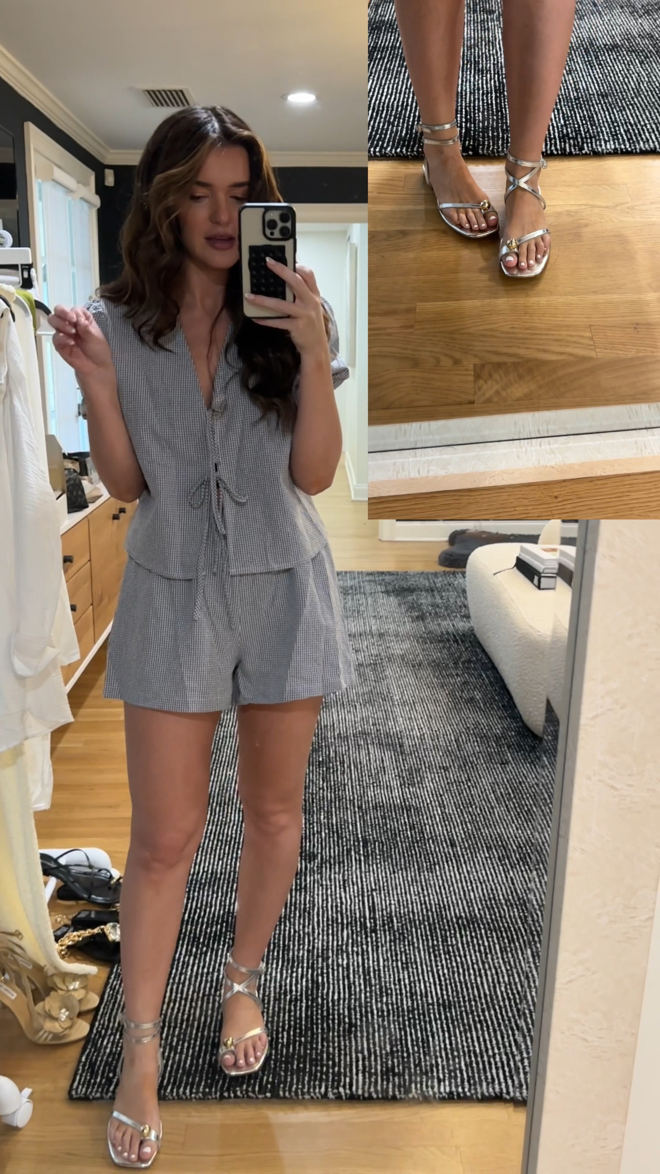 Obsessed with this shoe! Also comes in a tan & black! I love gold/silver anything and the extra pop on the toe gives it an elevated look. A lot of designers have done a toe ring or ball on the toe this spring/summer. I think it would look so cute with a black maxi or white maxi - or any thing for that matter! It just elevates the outfit! 

#LTKSeasonal #LTKStyleTip #LTKVideo