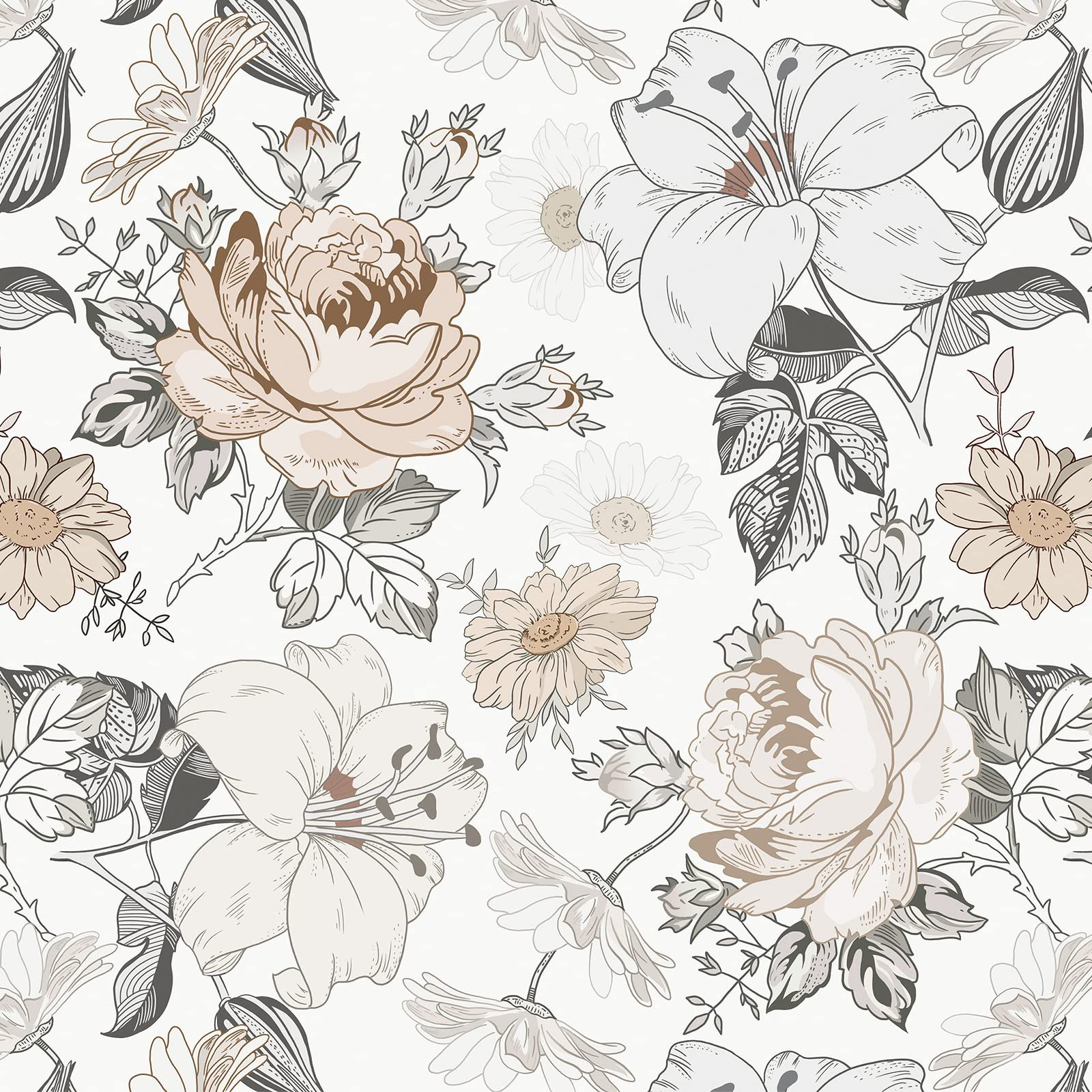 Hopepak 15.5'' x 394'' Floral Peel and Stick Wallpaper for Bedroom Modern Self Adhesive Removable... | Amazon (US)