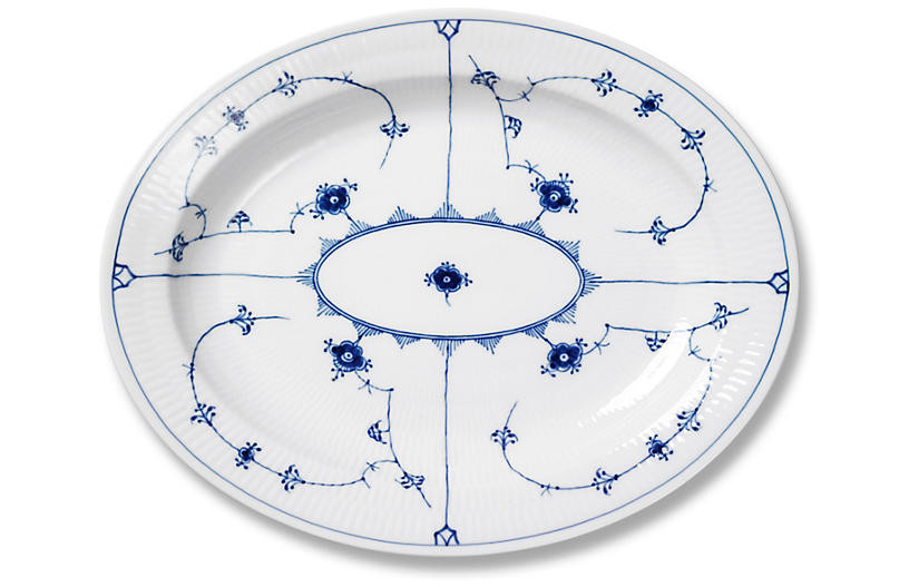 Blue Plain Oval Platter, Large | One Kings Lane