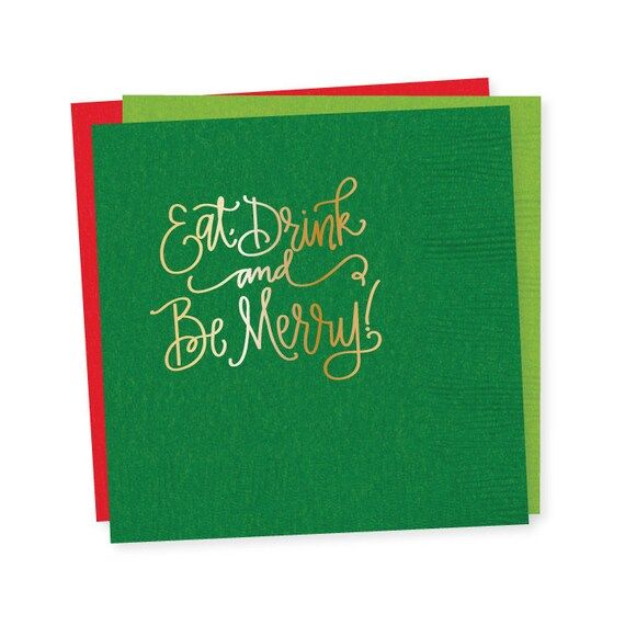 Napkins  Eat Drink & Be Merry 4 Colors | Etsy | Etsy (US)