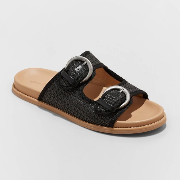 Women's Honey Raffia Footbed Sandals - Universal Thread™ | Target