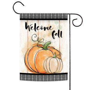 Farmhouse Pumpkins Welcome Fall Outdoor Garden Flag 18" x 12.5 | Christmas Central