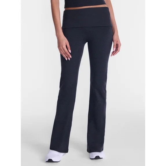 Athletic Works Women's ButterCore Flare Leggings with Fold Over Waist, 31" Inseam, Sizes XS-XXL | Walmart (US)