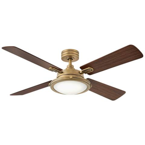 54" Hinkley Collier Heritage Brass LED Indoor Smart Ceiling Fan | Lamps Plus