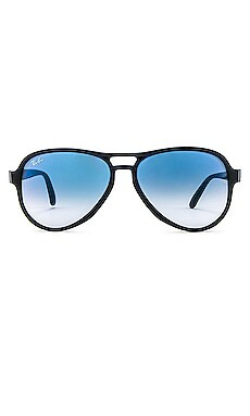 Ray-Ban Vagabond in Black & Clear Gradient Blue from Revolve.com | Revolve Clothing (Global)