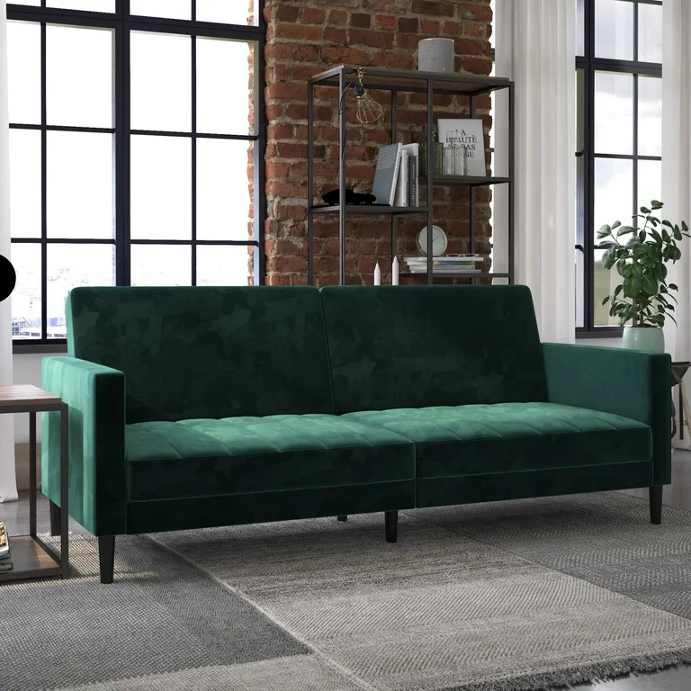 DHP Farnsworth Futon, Green Velvet - Walmart.com | Walmart (US)