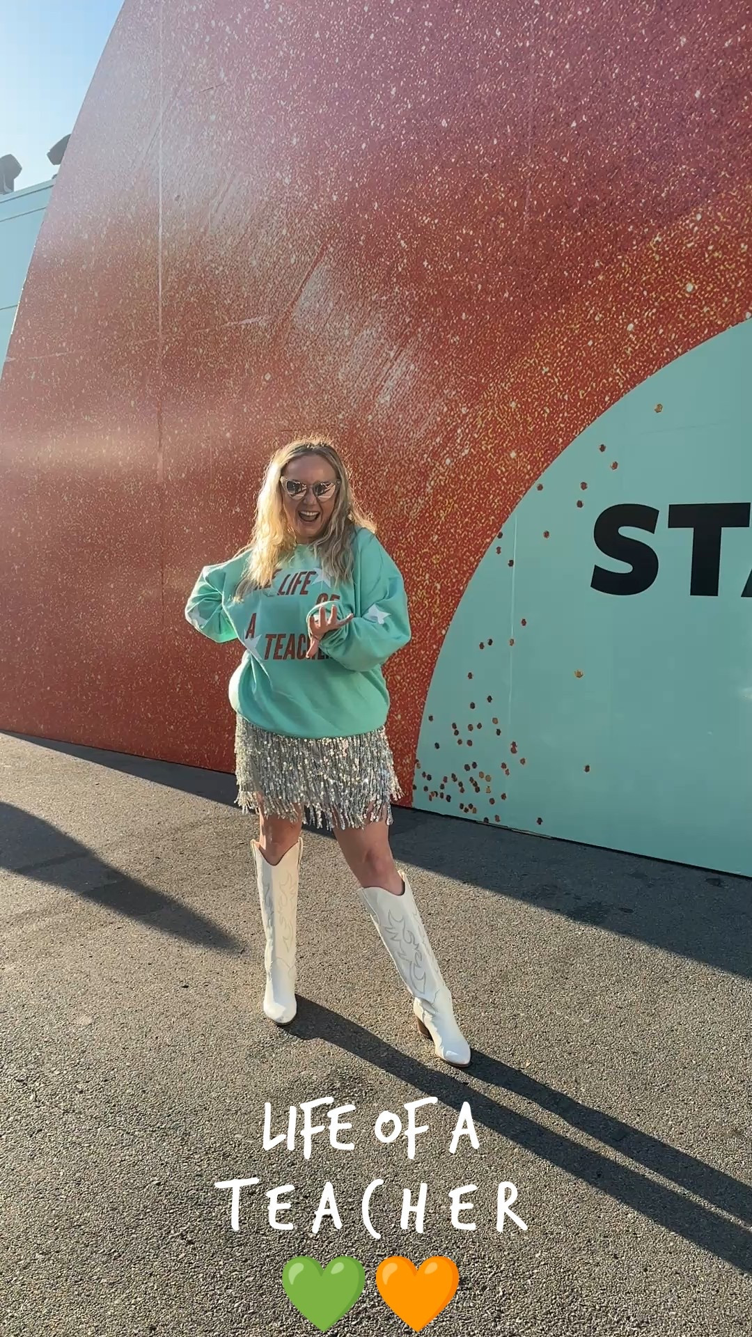 Life of a Showgirl made for the PERFECT fall Friday in Nashville! 💚🧡 ***Size up in the skirt! It is S H O R T!

#LTKStyleTip #LTKHalloween #LTKFindsUnder50