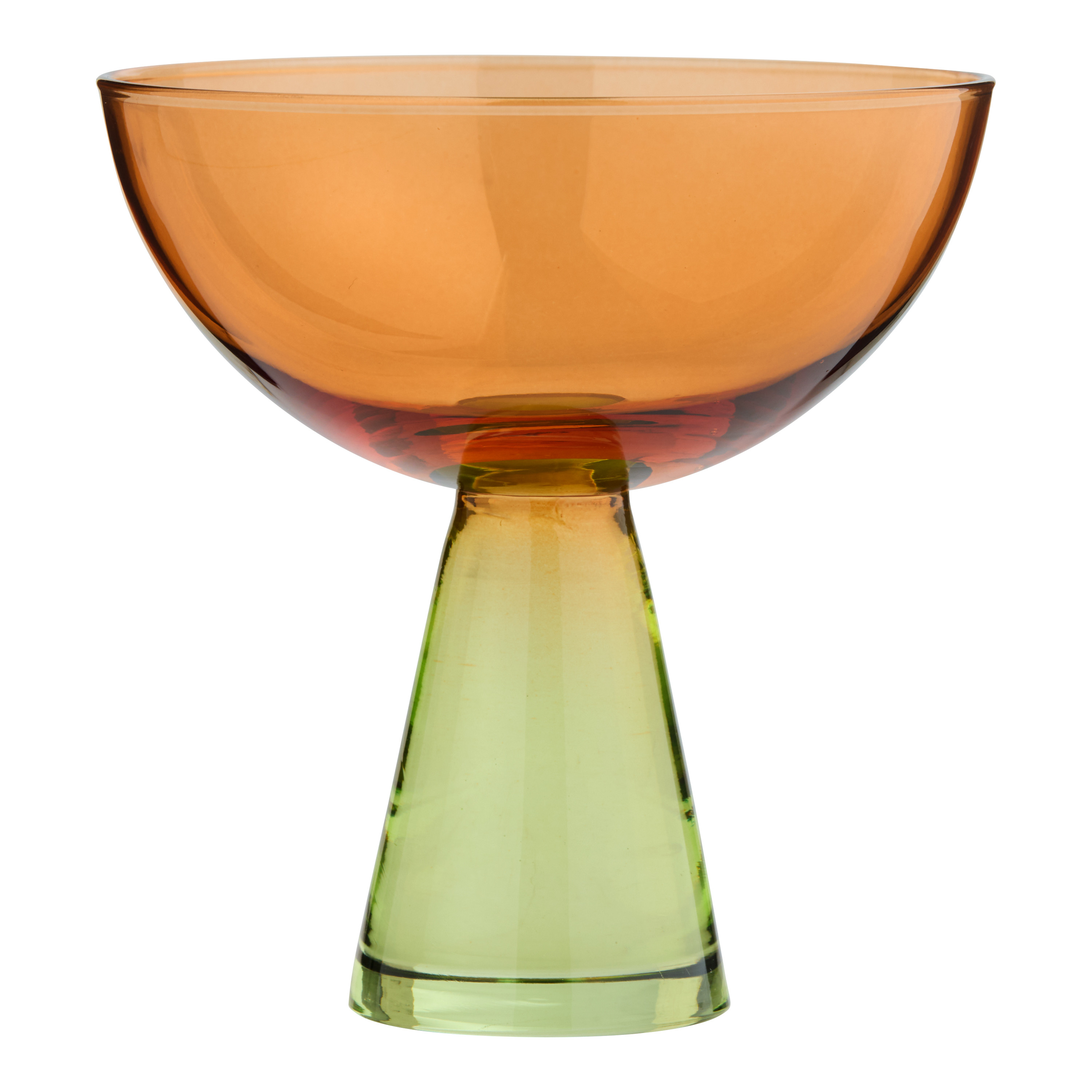 Amber and Green Ombre Short Coupe Glass | World Market