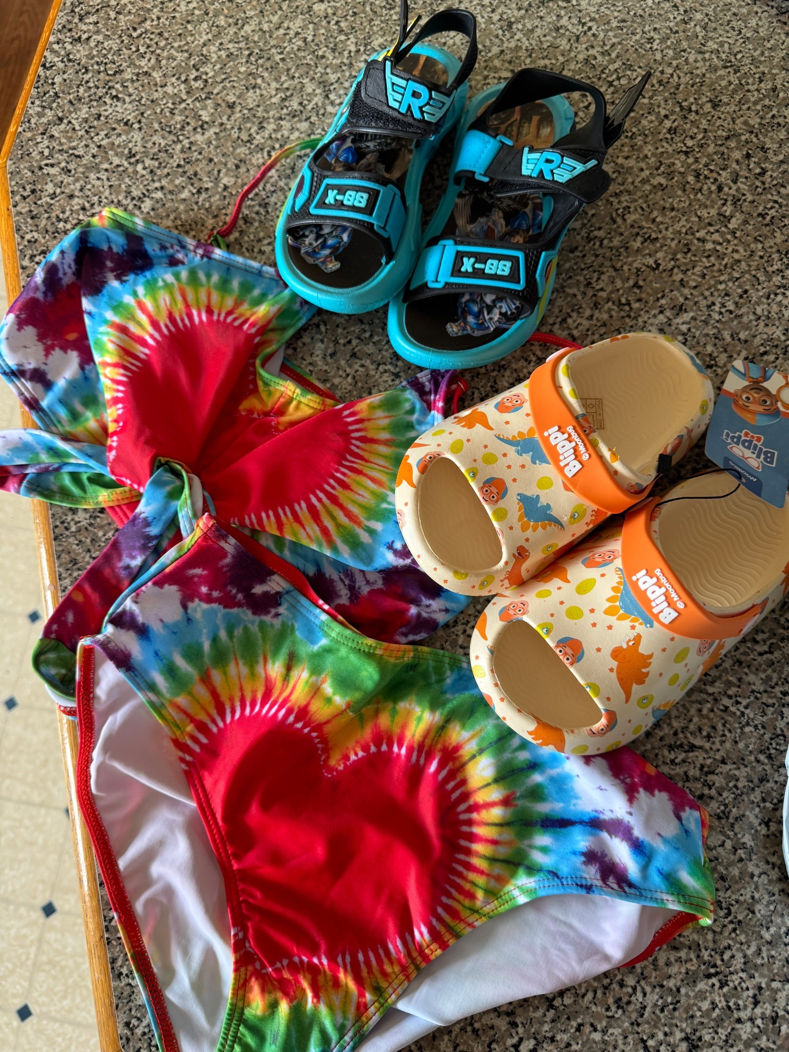 Kiddos are getting summer ready! 
My 4 year old uses size 9/10 in sandals. 
My 10 year old uses size 14/16 in clothing 
❤️💙 

#LTKSpringSale #LTKKids #LTKSwim