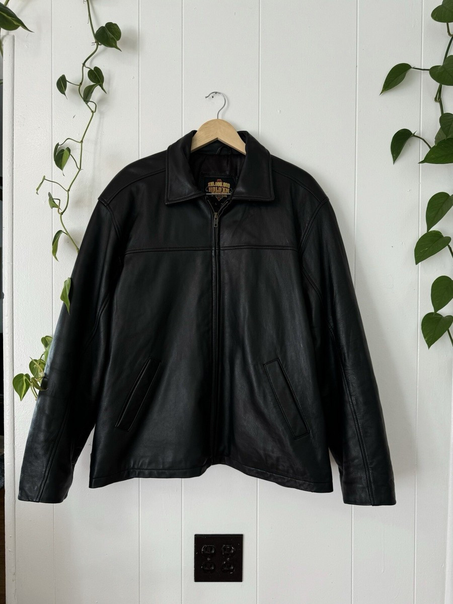 Vintage Smooth Leather Car Coach Chore Jacket Texas Hold ‘Em Poker Size Large  | eBay | eBay US