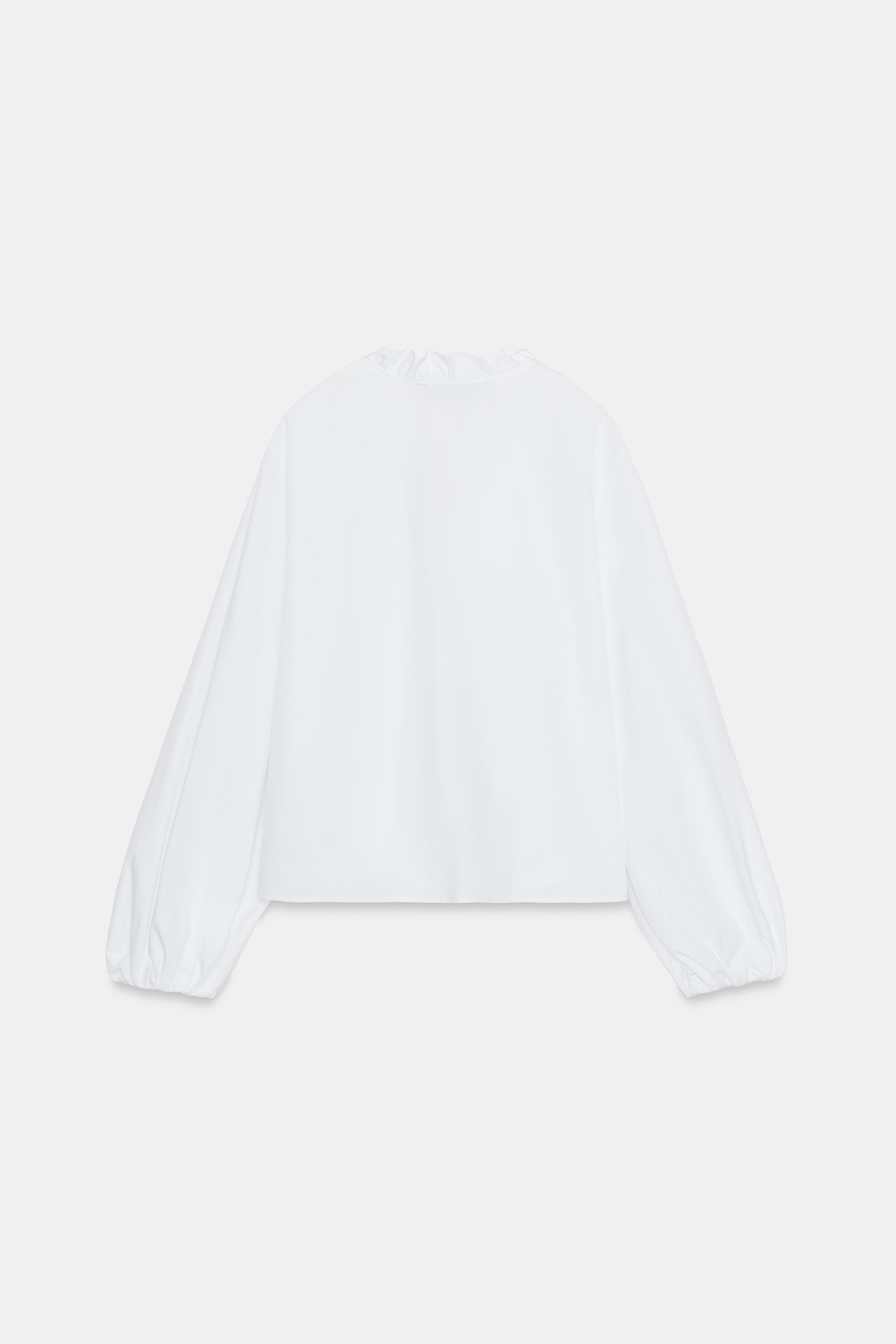 RUFFLED POPLIN BLOUSE | Zara UK